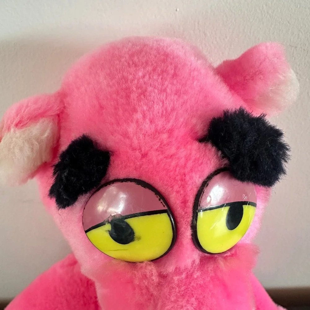 Vintage 1987 Pink Panther Plush Mighty Star 12 Inch Stuffed Animal Toy Korea